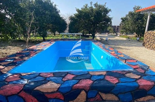 استخرپیش ساخته طرح مستطیل- سه پله در کنج